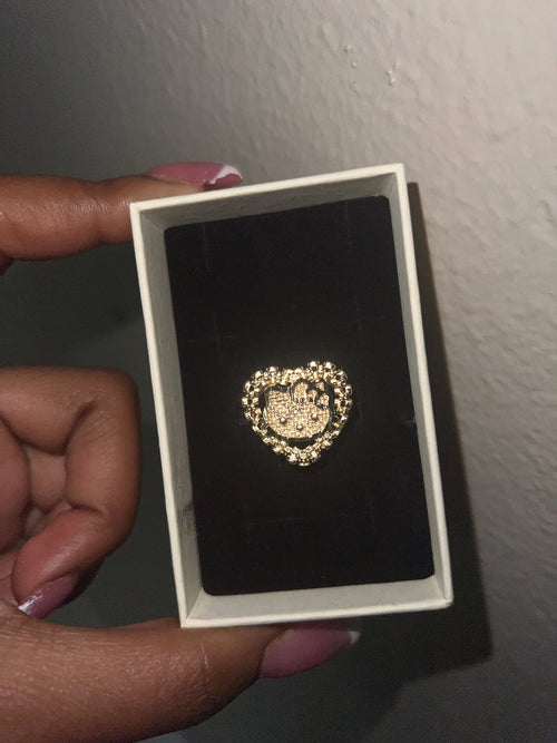 Gold heart hk Rolex ring